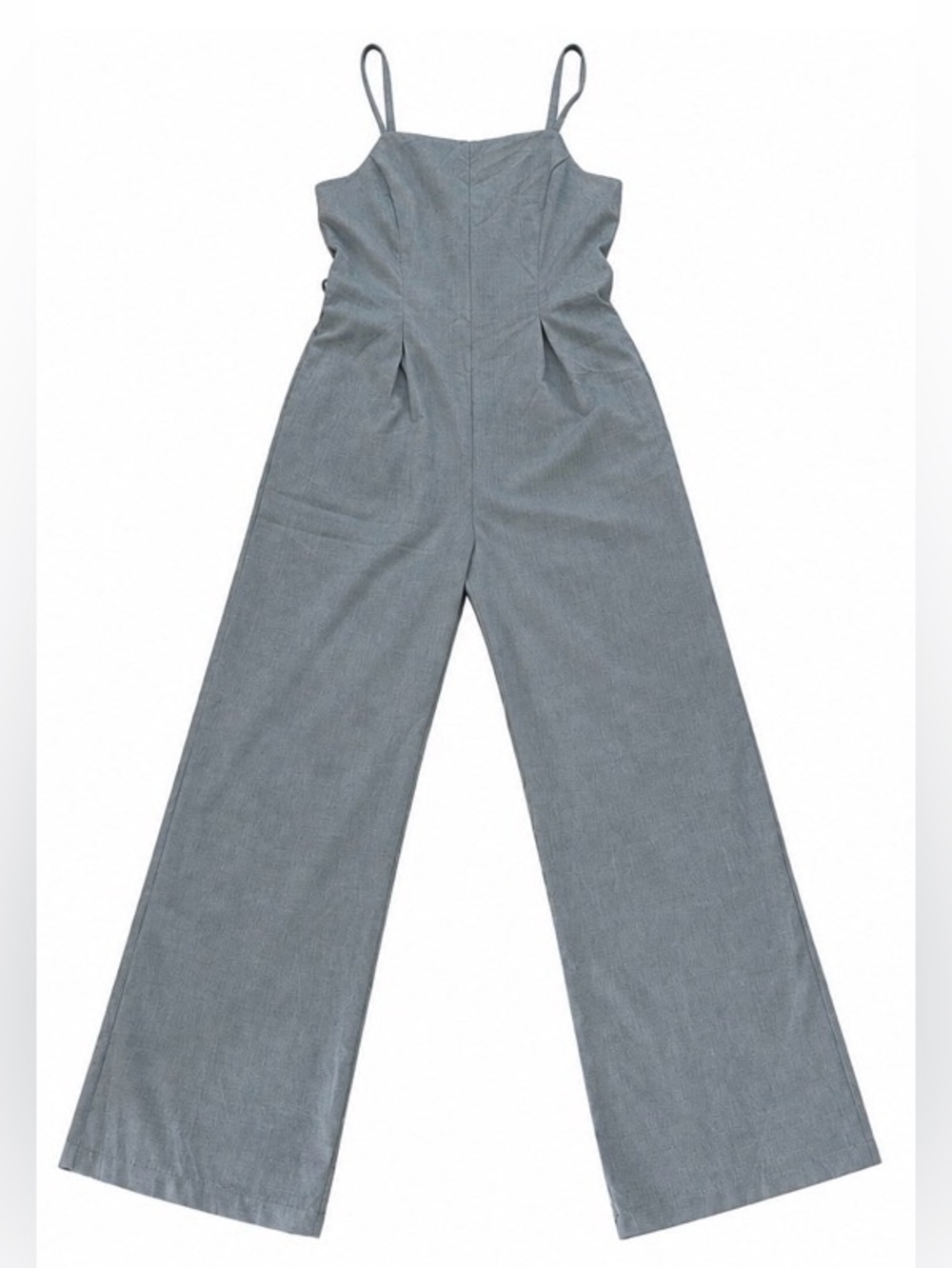 NEW!!  Monteau Wide Leg Jumpsuit with Tie-belt - Gray